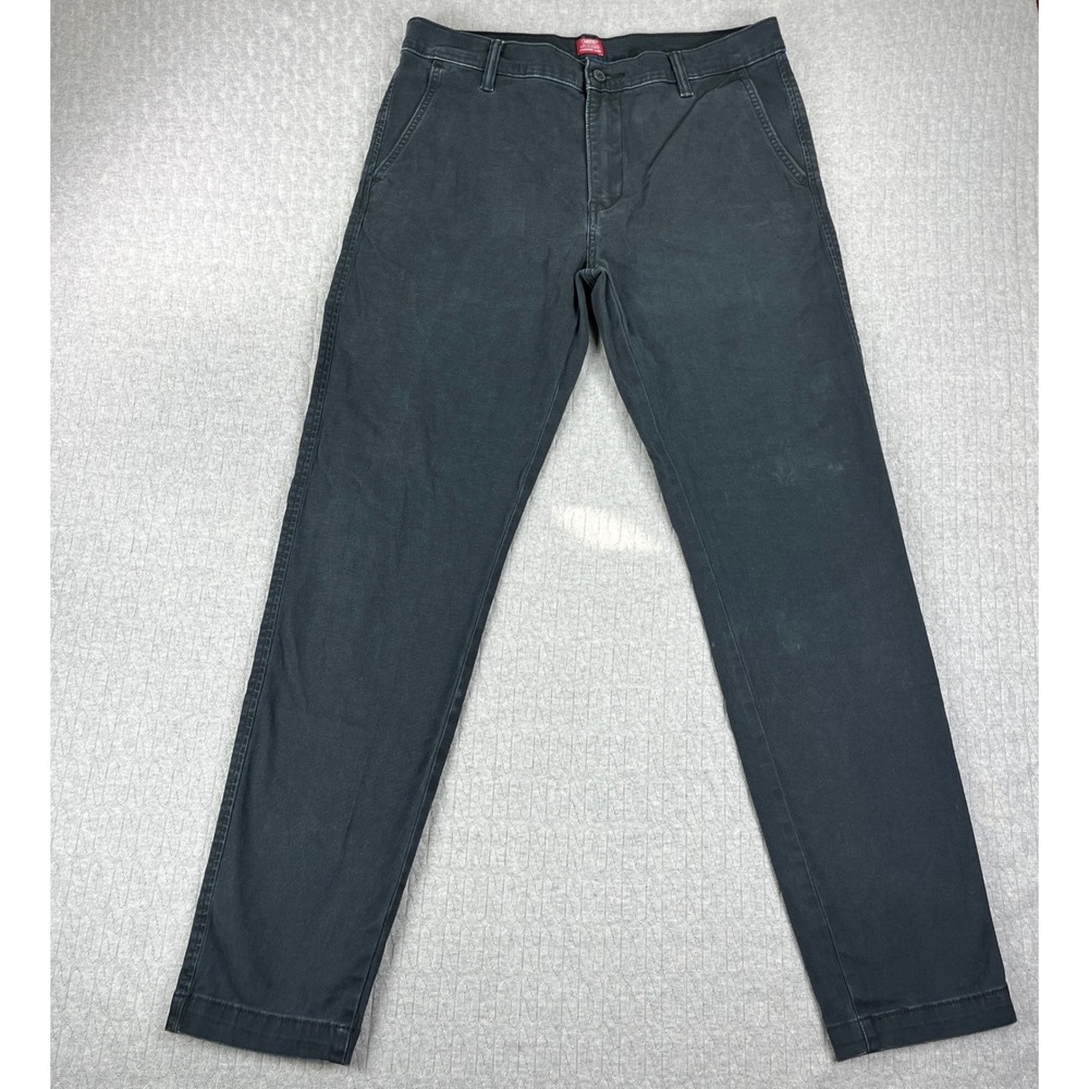 Levis XX Chino Pants Men 33x34 Fits 34x31.5 Black Standard Taper Stretch Twill